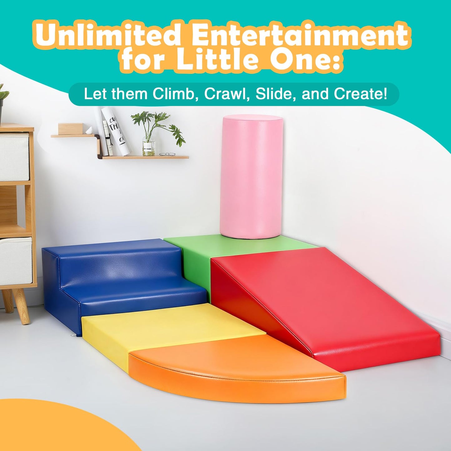 JungleDove 6-Piece Foam Climbing Blocks for Toddlers | Safe Indoor Baby Climbing Toys