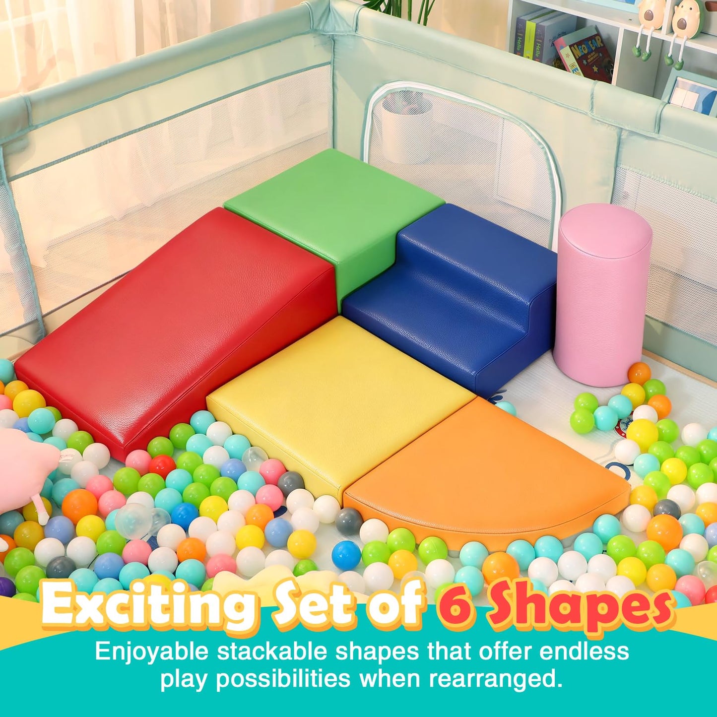 JungleDove 6-Piece Foam Climbing Blocks for Toddlers | Safe Indoor Baby Climbing Toys
