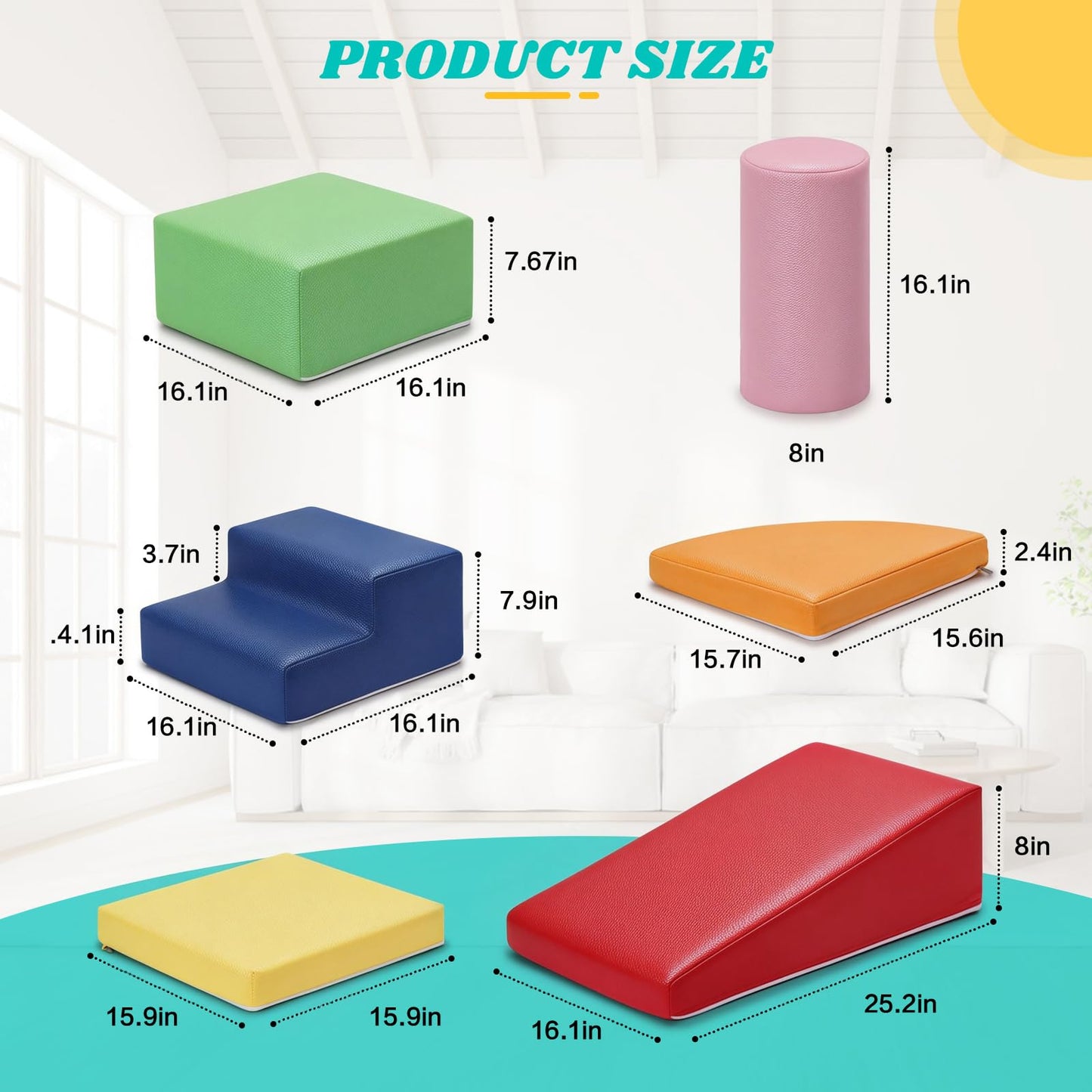 JungleDove 6-Piece Foam Climbing Blocks for Toddlers | Safe Indoor Baby Climbing Toys