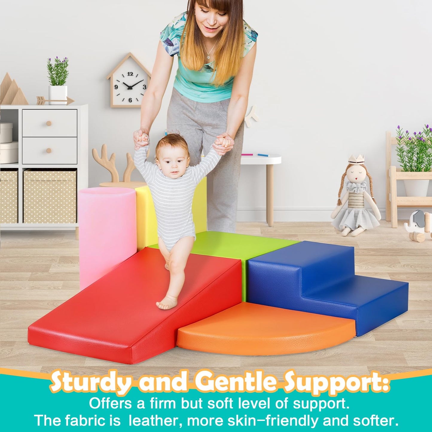 JungleDove 6-Piece Foam Climbing Blocks for Toddlers | Safe Indoor Baby Climbing Toys