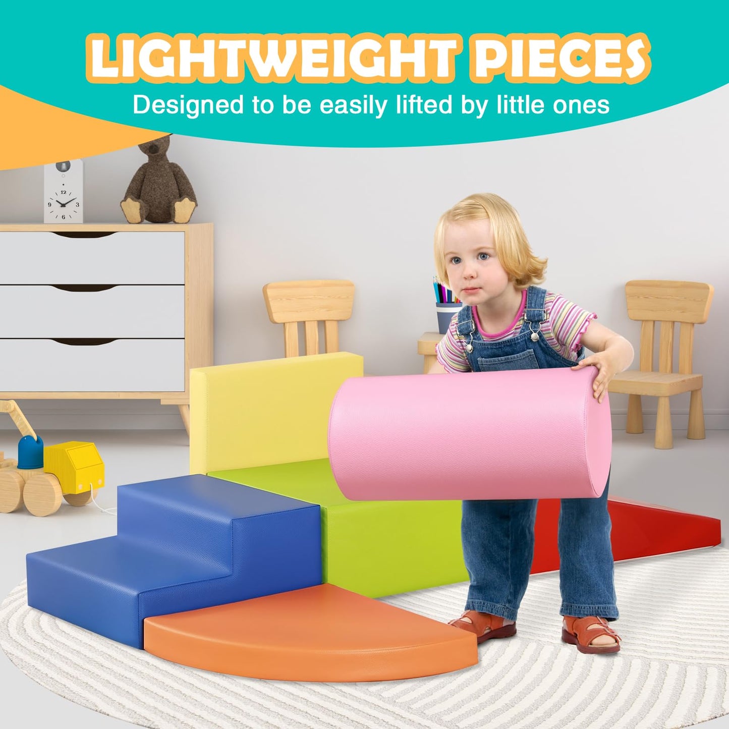 JungleDove 6-Piece Foam Climbing Blocks for Toddlers | Safe Indoor Baby Climbing Toys