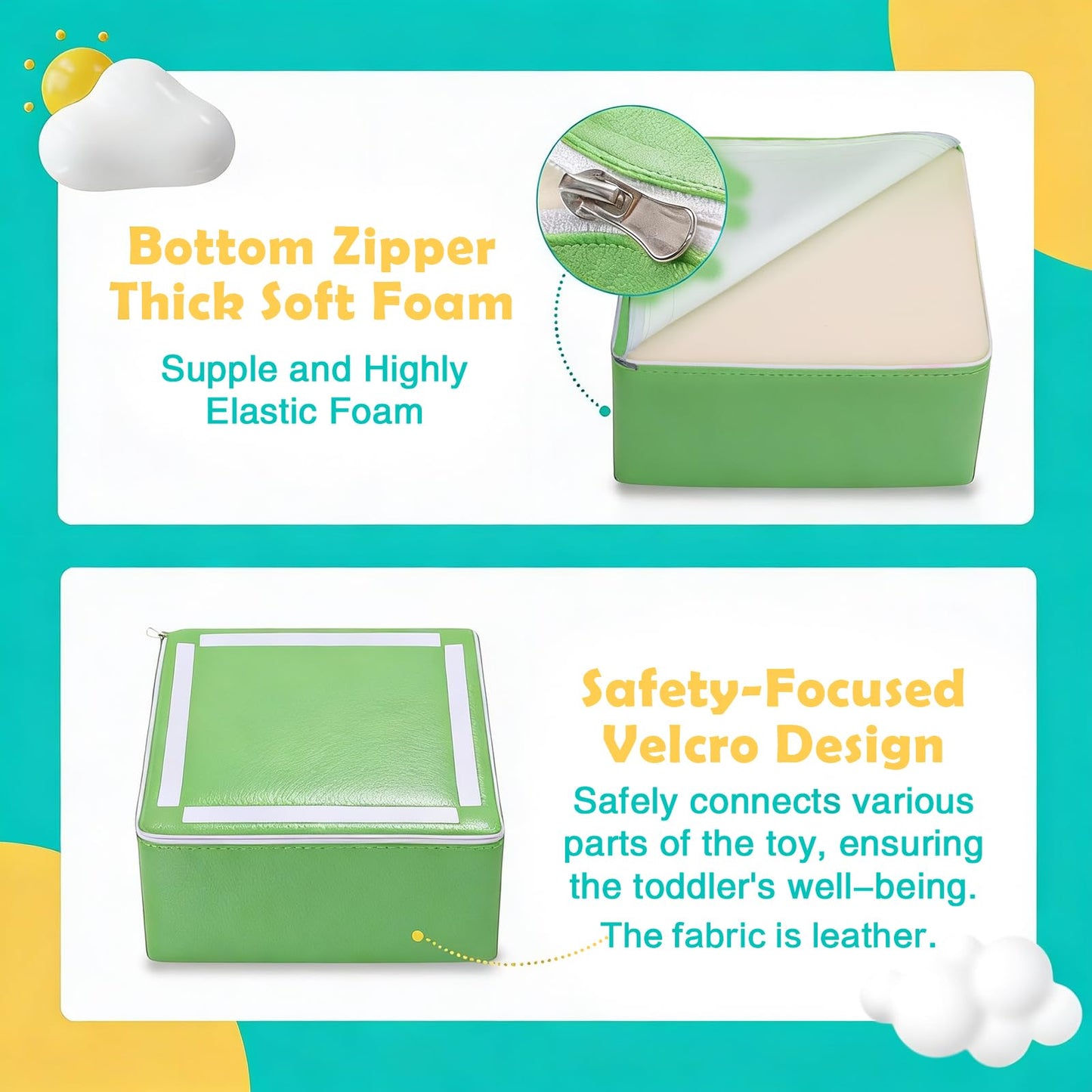 JungleDove 6-Piece Foam Climbing Blocks for Toddlers | Safe Indoor Baby Climbing Toys