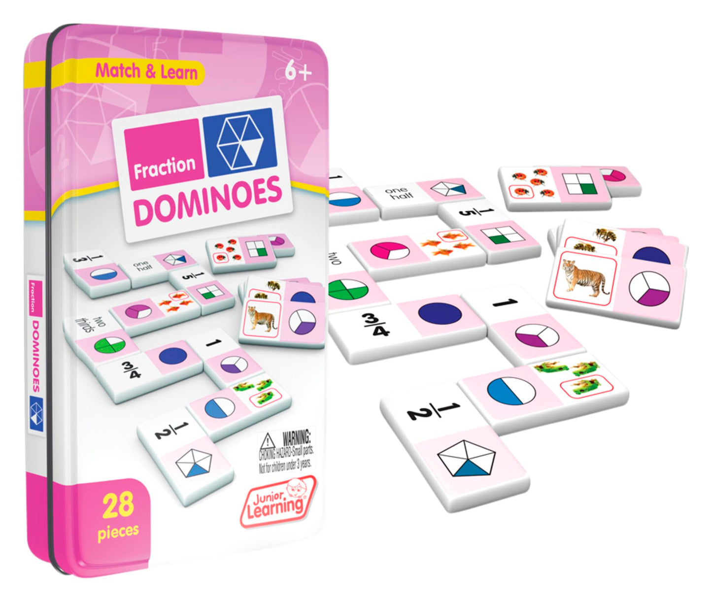 Junior Learning JL485 Fraction Dominoes – Fun Fraction Practice for Kids