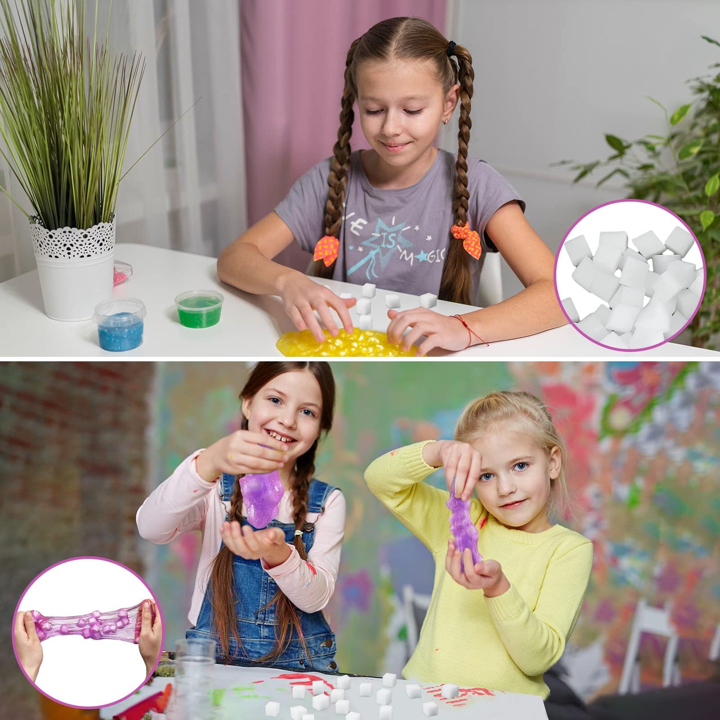 Junkin 400 Pcs Jelly Cubes Charms – DIY Art Crafts for Slime Enthusiasts