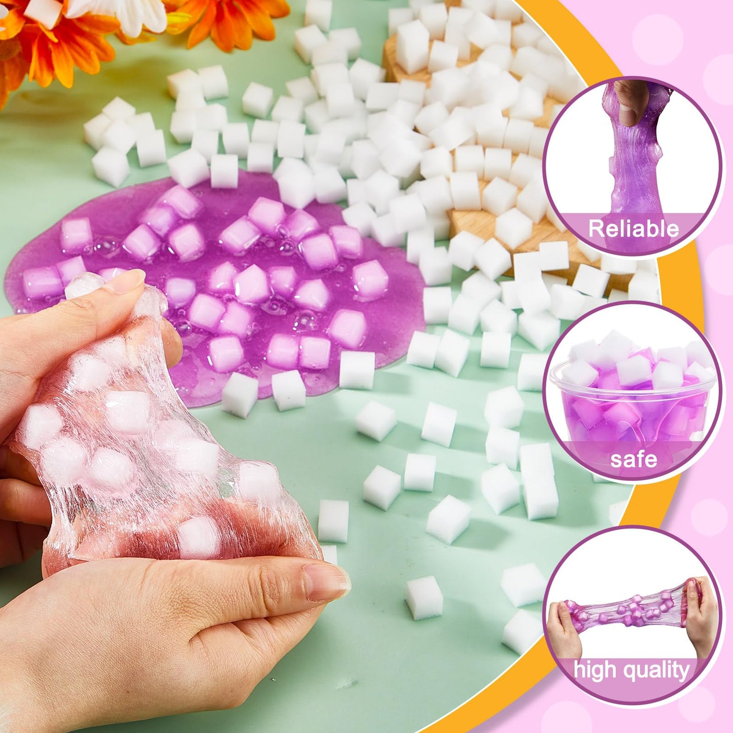Junkin 400 Pcs Jelly Cubes Charms – DIY Art Crafts for Slime Enthusiasts
