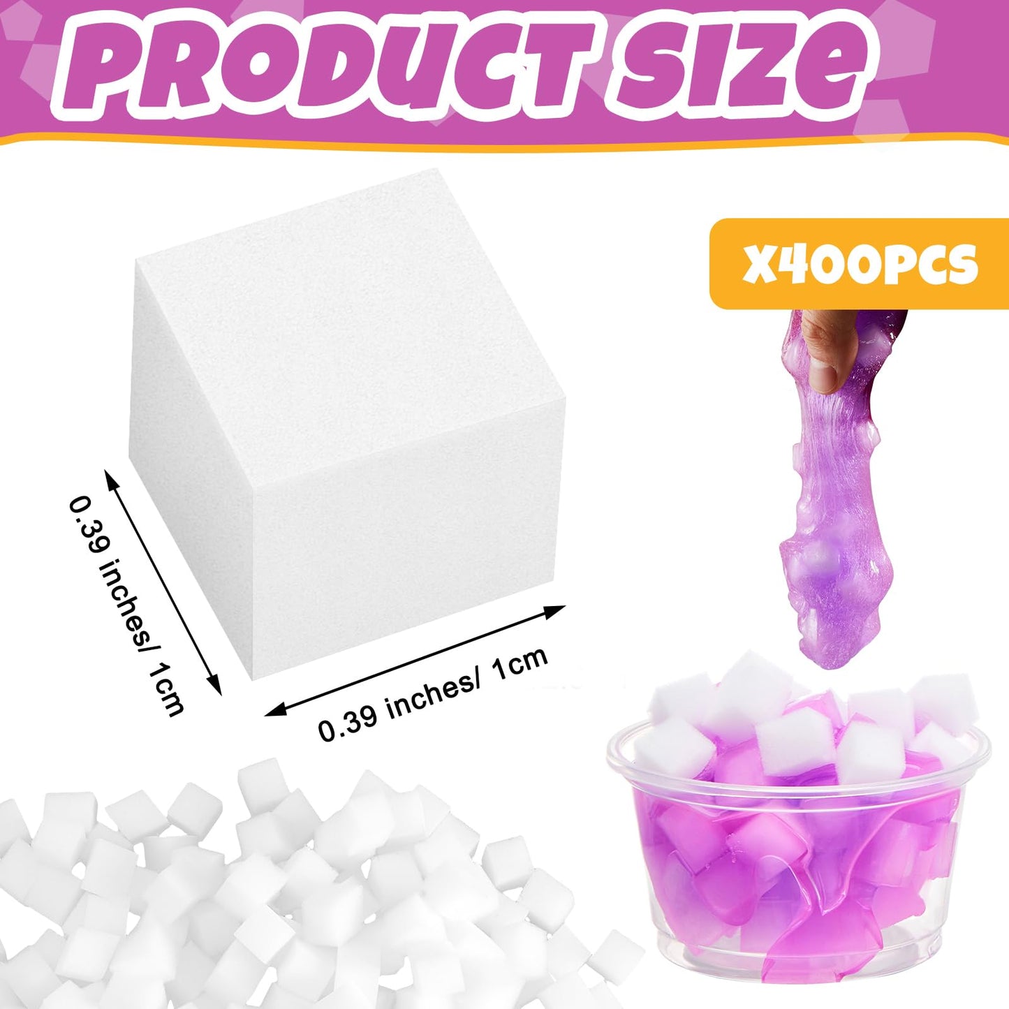 Junkin 400 Pcs Jelly Cubes Charms – DIY Art Crafts for Slime Enthusiasts