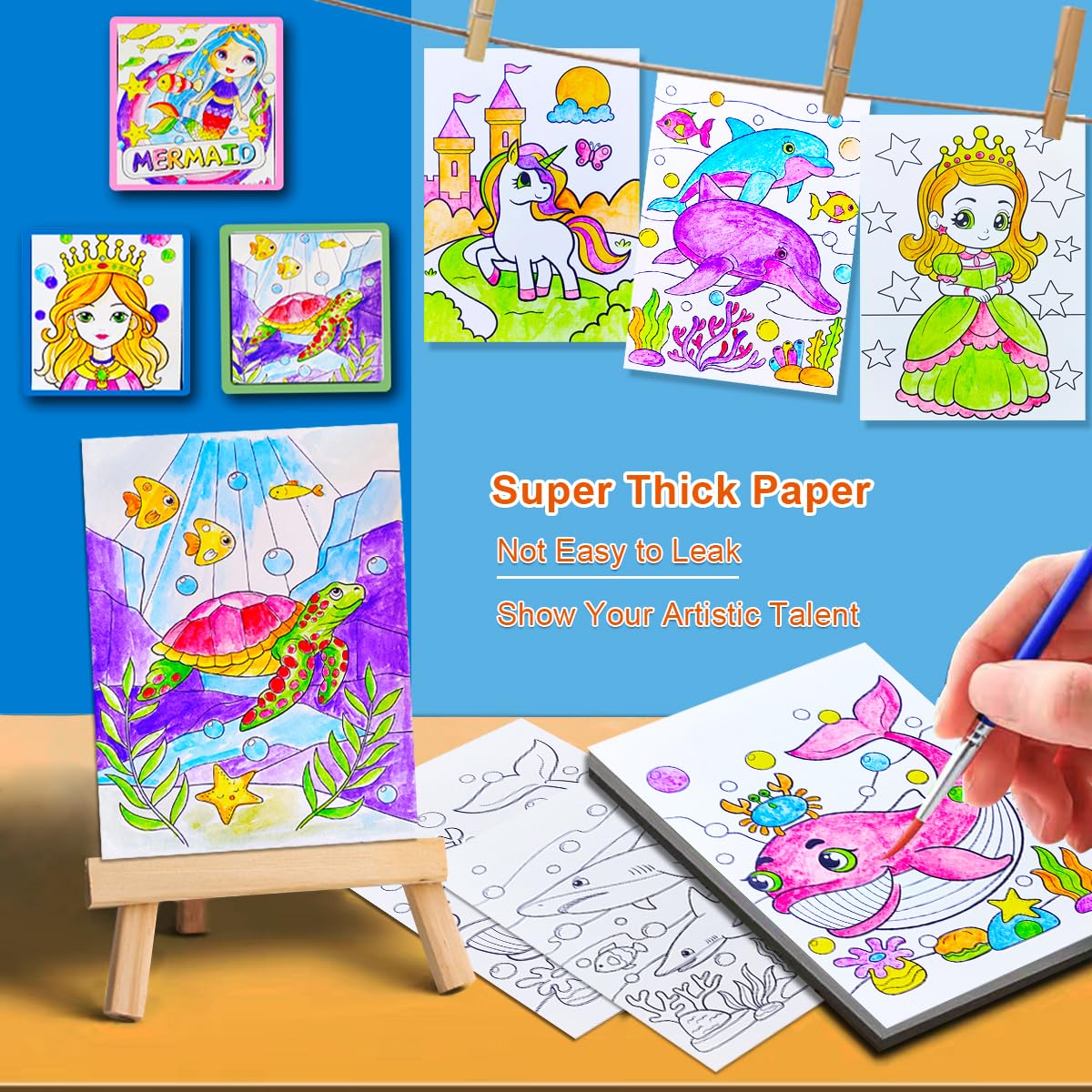 JUNQIU US Water Color Paint Sets for Kids | Watercolor Books for Ages 4-8