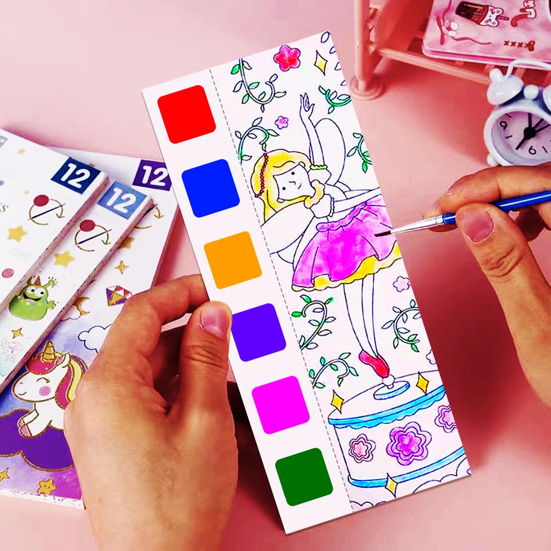 JUNQIU 4Pack Paint with Water Books for Kids – Mess-Free Watercolor Coloring & Gift Ideas