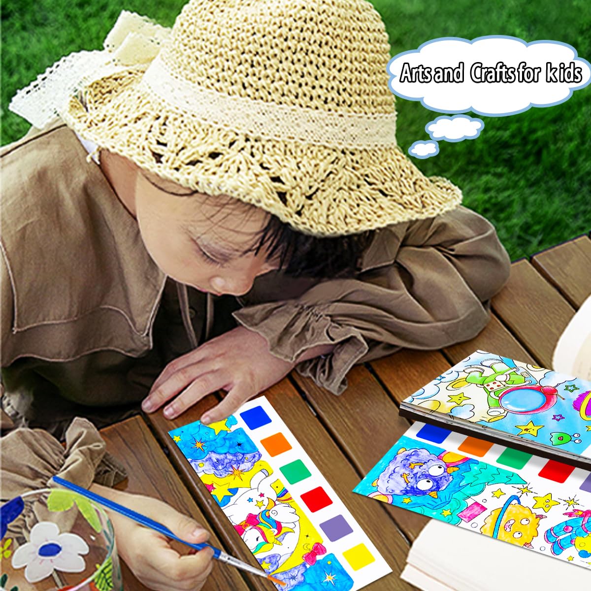 JUNQIU 5Pack Watercolor Paint Sets for Kids – Pocket Painting Book for Ages 4-8