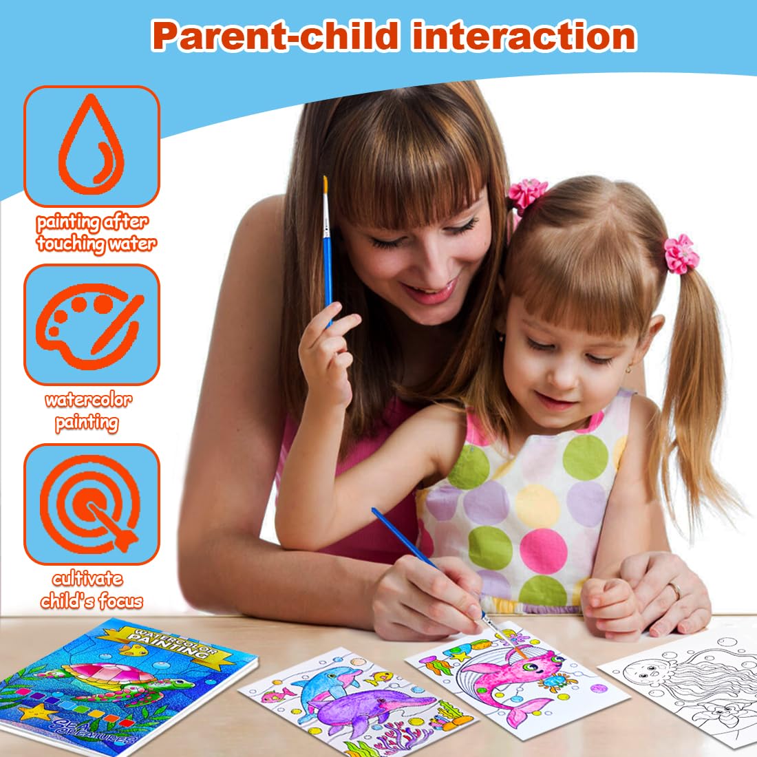 JUNQIU US Water Color Paint Sets for Kids | Watercolor Books for Ages 4-8
