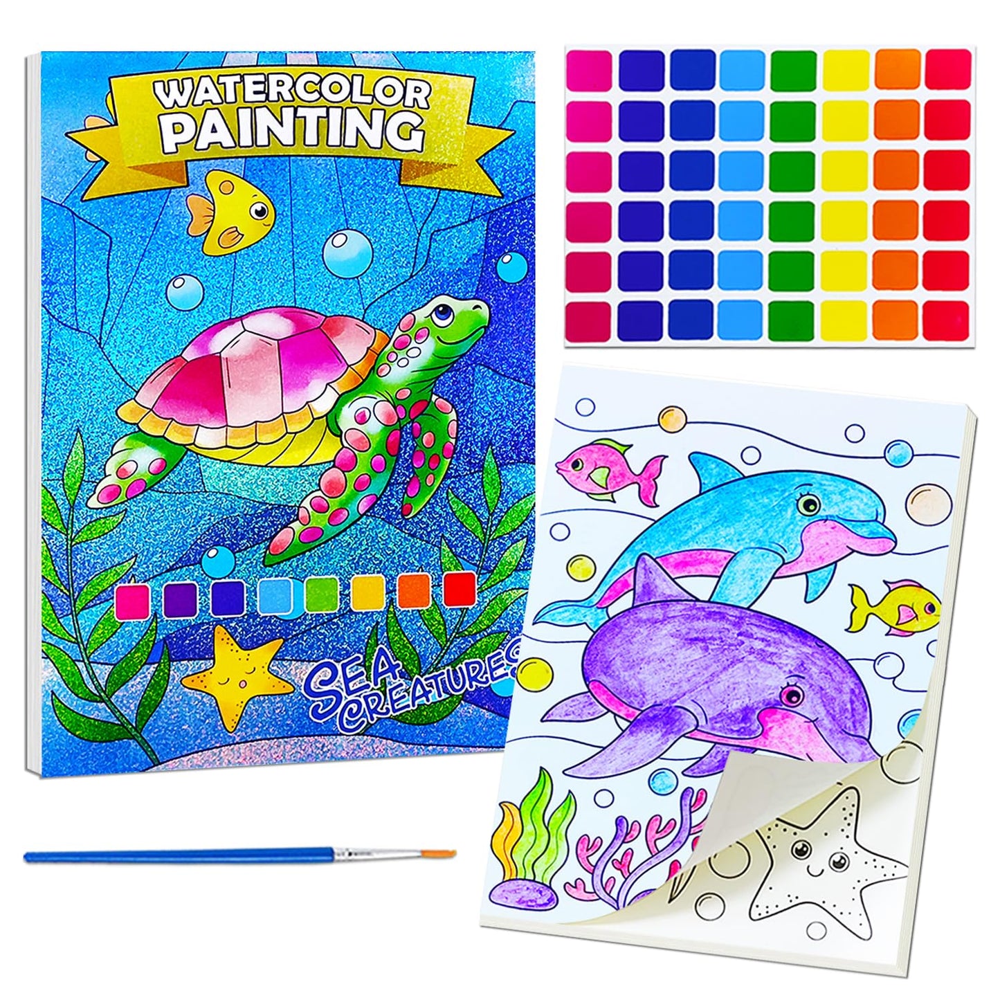 JUNQIU US Water Color Paint Sets for Kids | Watercolor Books for Ages 4-8