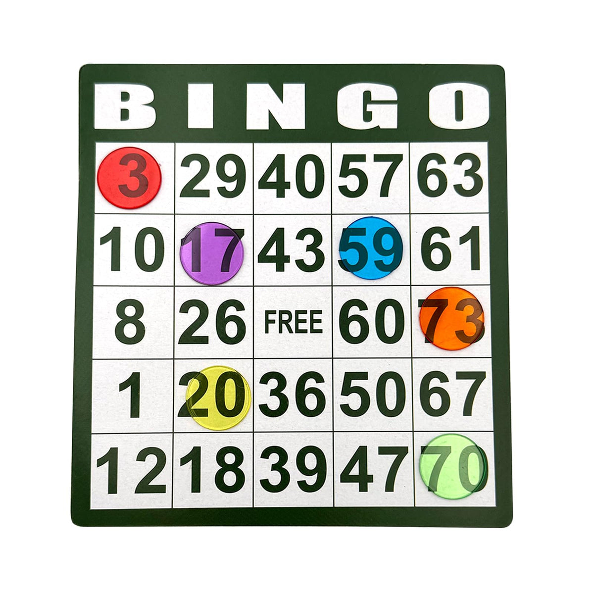 JUNWRROW 2000-Piece Transparent Bingo Chips – 3/4-Inch, 6 Colors, Durable Plastic