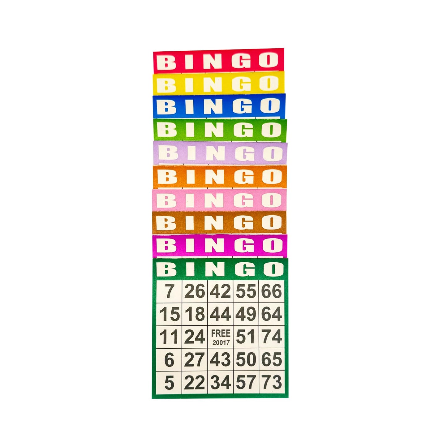JUNWRROW Bingo Paper Game Cards – 1000 Sheets (100 Books, 10 Colors) – 4x4 Disposable Cards for Seniors, Family Game Night & Classroom Activities