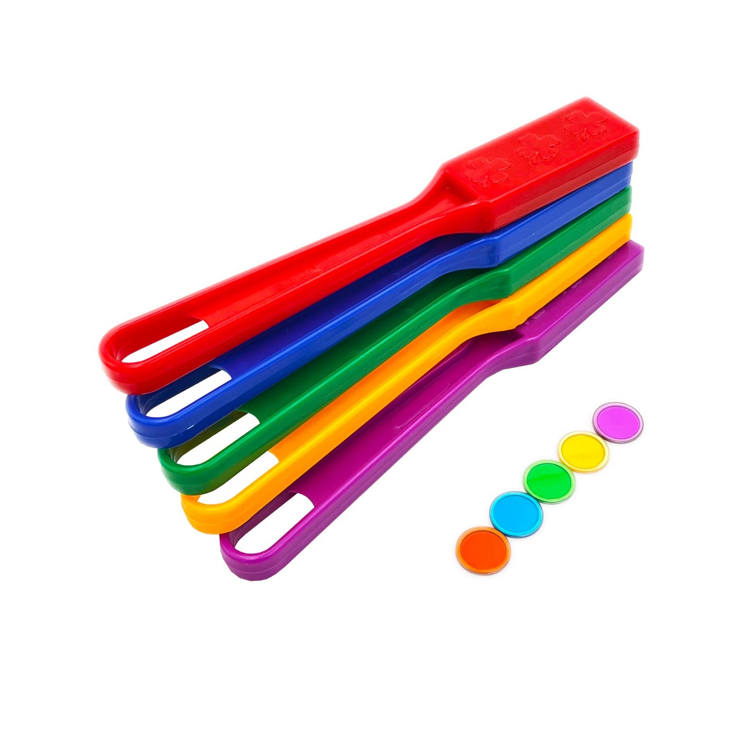JUNWRROW Magnetic Bingo Wand with Chips – 5-Pack & 500 Rainbow Metal Chips