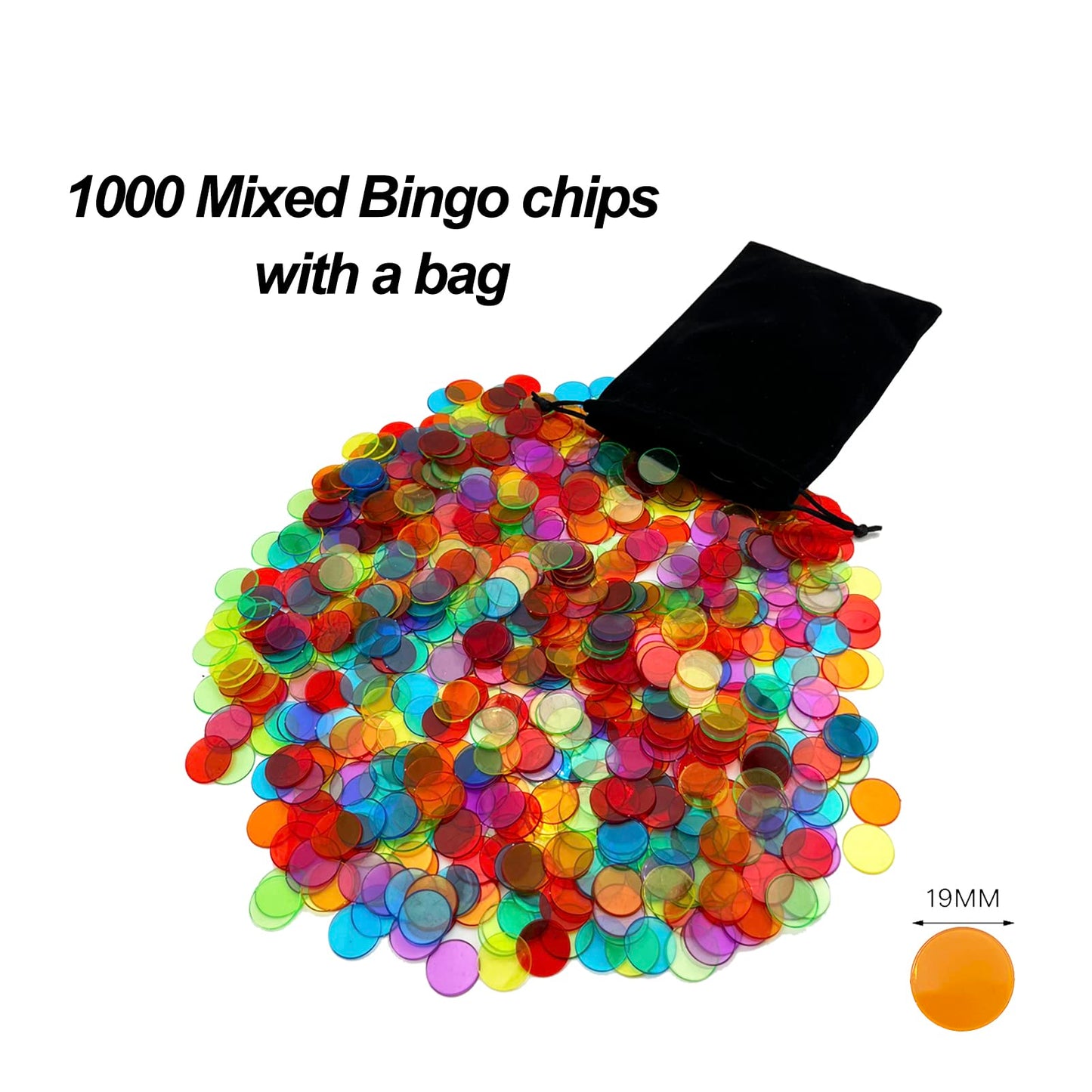 JUNWRROW Deluxe Bingo Game Set – 1000 Chips, 100 Cards, 75 Balls, 6-Inch Cage