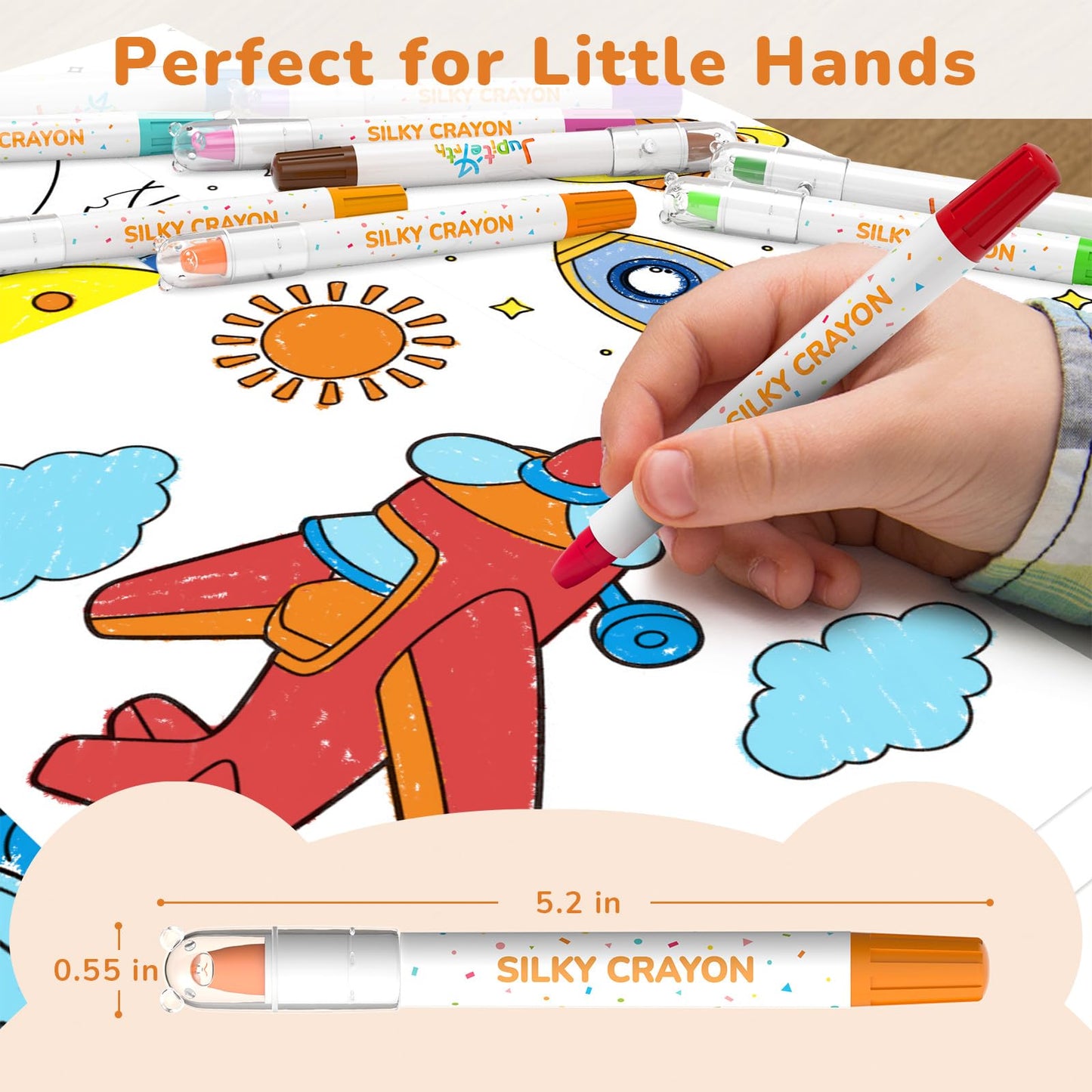 JUPITEARTH 36-Color Twist Crayons — Non-Toxic, Washable, Easy-Grip for Toddlers & Kids