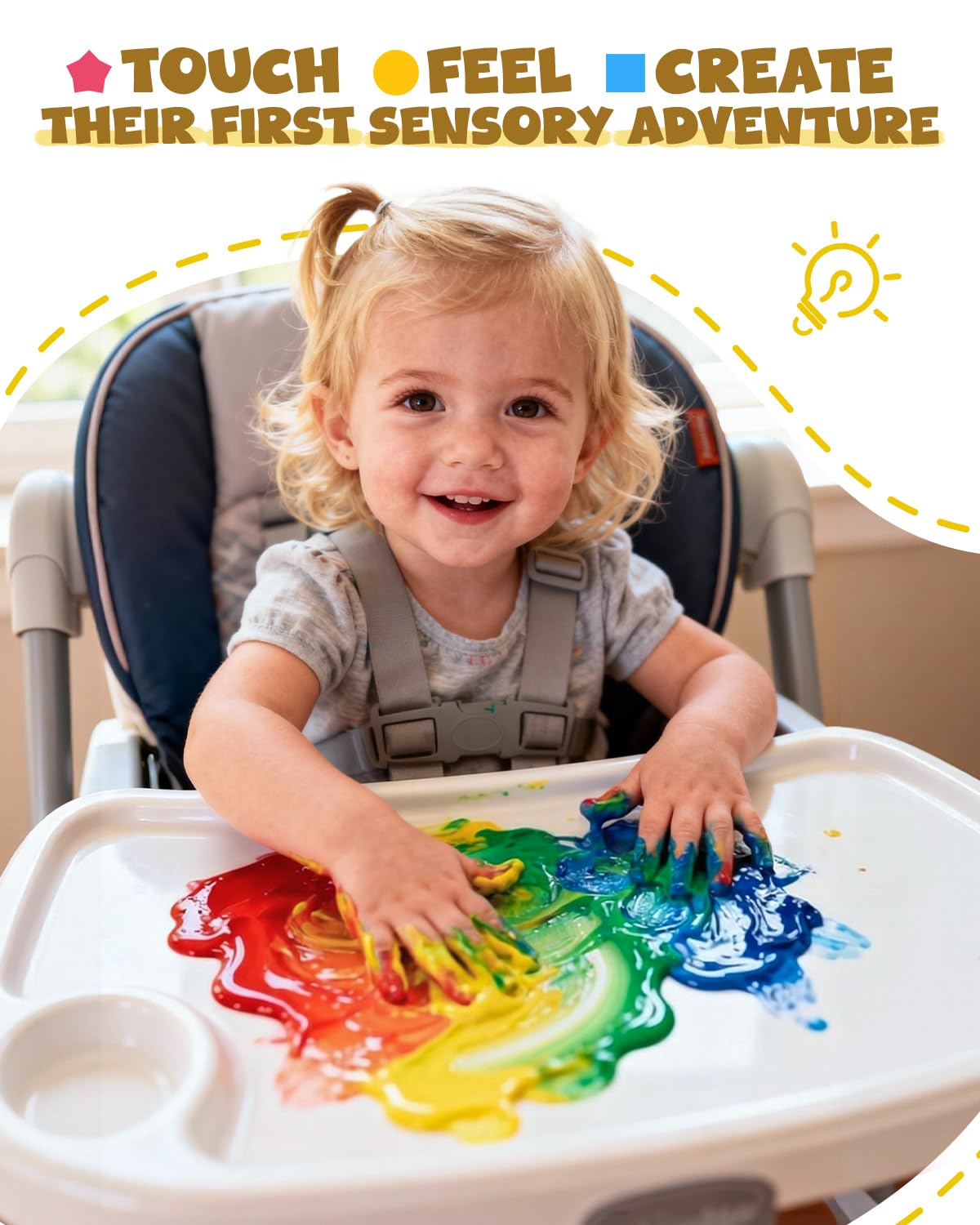 JUPITEARTH 10 Colors Washable Tempera Paint Set - Non-Toxic Kids Paint with Brush, Cups, and Smock