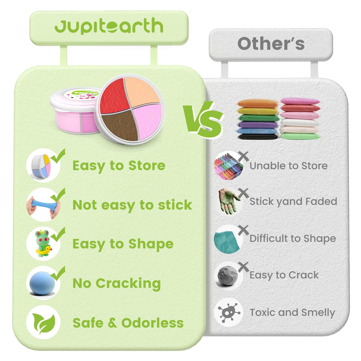 Jupiterarth Air Dry Clay Kit for Kids – 12 Animal-Themed Foam Clay, Ultra Light Modeling