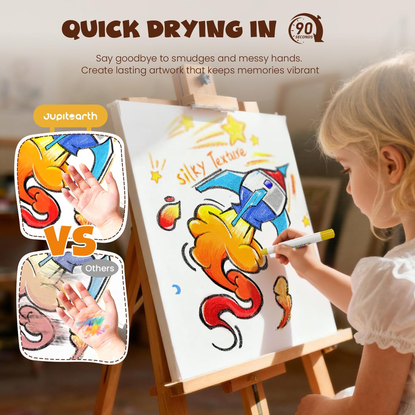 JUPITEARTH 36 Colors Tempera Paint Sticks – Washable, Quick-Dry for Kids