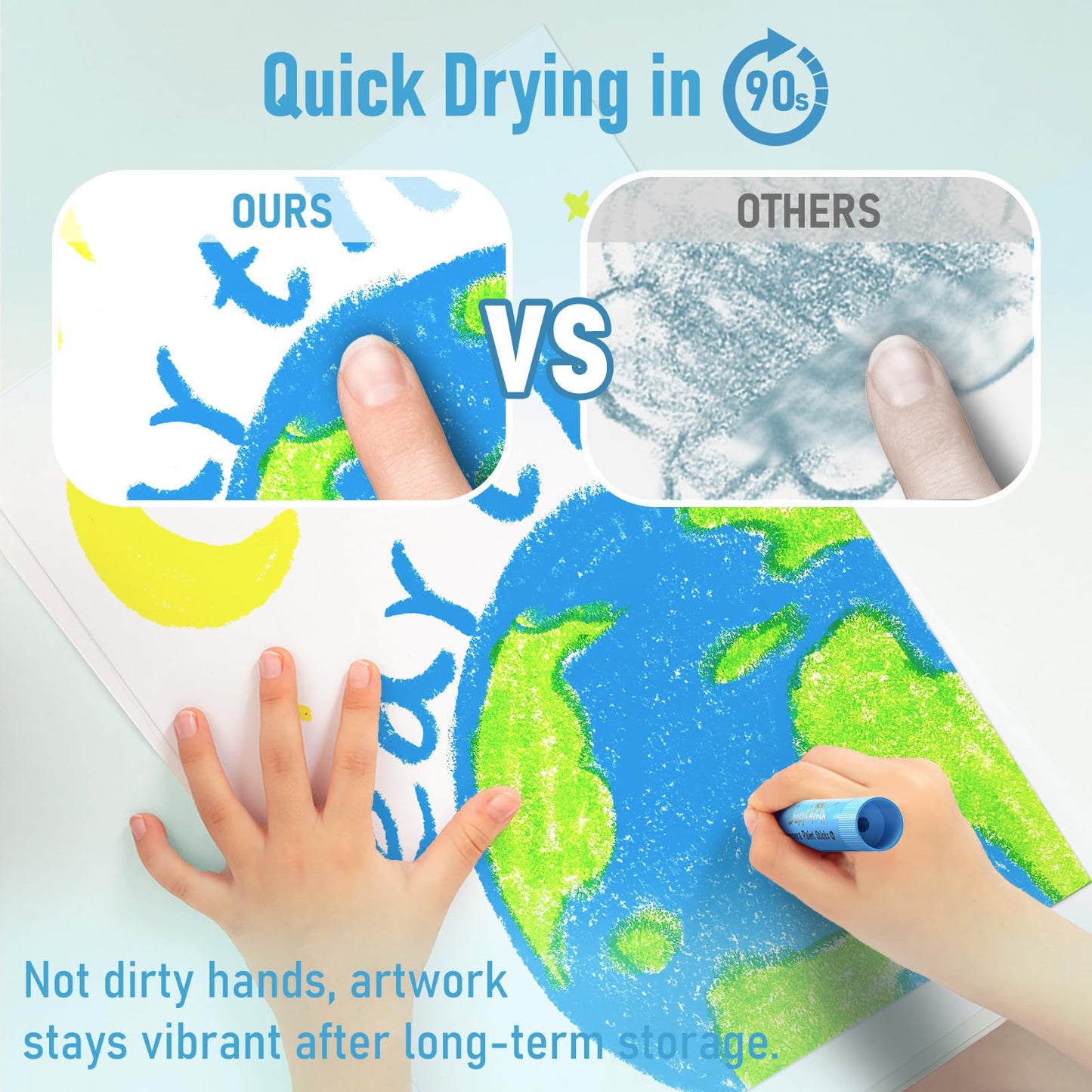 JUPITEARTH 24 Colors Tempera Paint Sticks – Quick-Dry, Non-Toxic & Washable