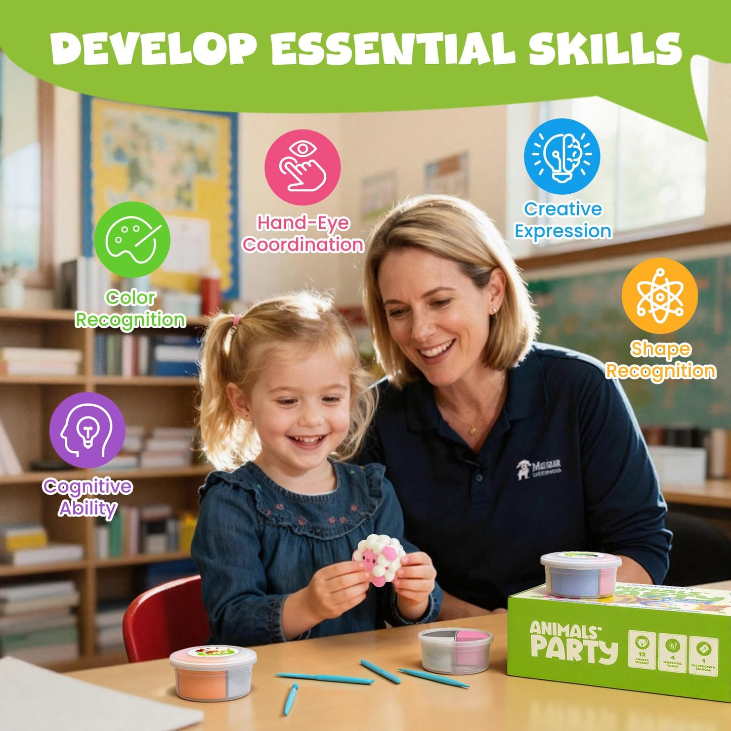 Jupiterarth Air Dry Clay Kit for Kids – 12 Animal-Themed Foam Clay, Ultra Light Modeling