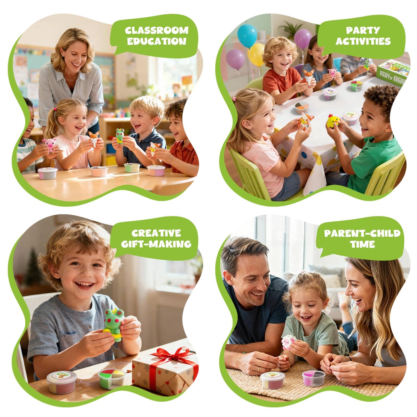 Jupiterarth Air Dry Clay Kit for Kids – 12 Animal-Themed Foam Clay, Ultra Light Modeling