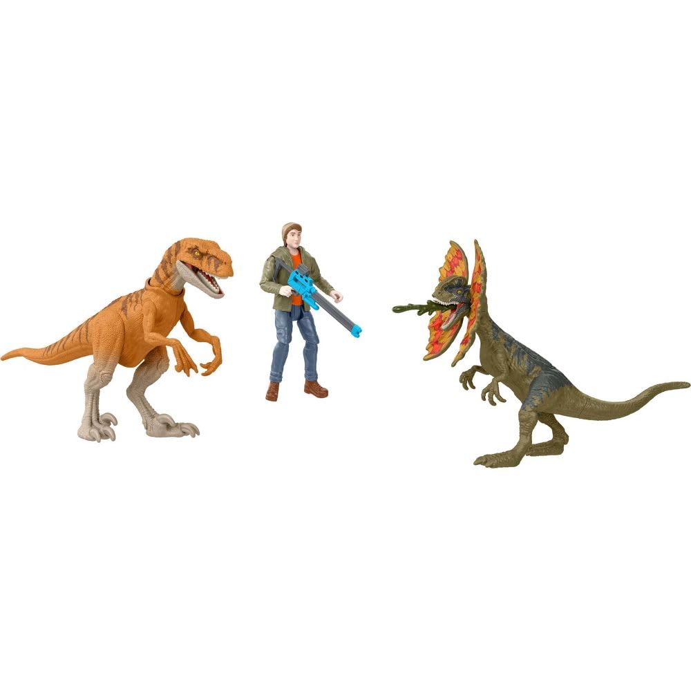Jurassic World Chaos Theory Ben Action Figure & 2 Dinosaurs Toy Pack | 3.75-Inch Figures