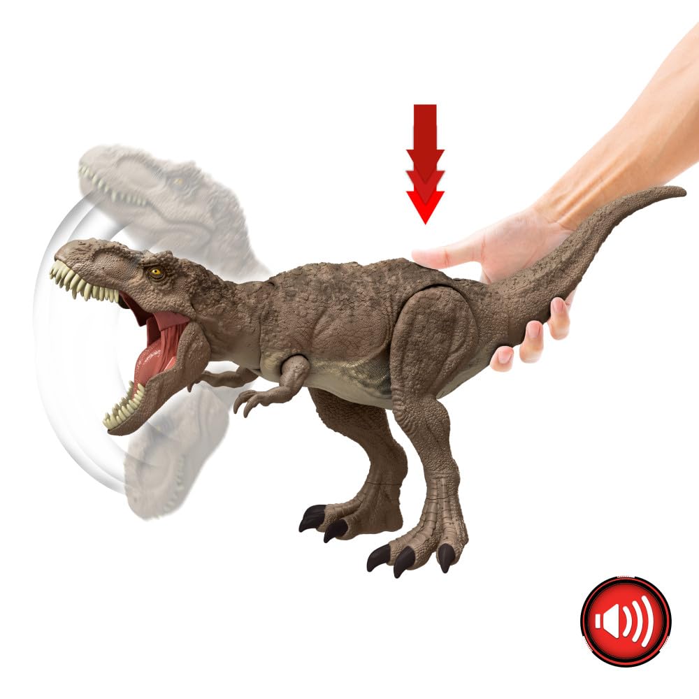 Jurassic World Chaos Theory All-Out Attack T. rex Action Figure | Rampage Attack, Evolved Teeth & Digital Play
