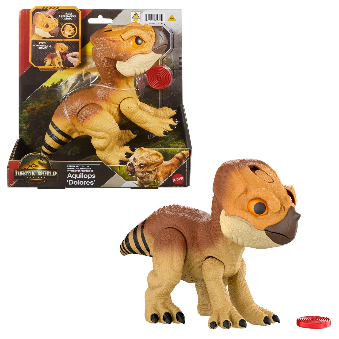 Jurassic World Rebirth Aquilops Dolores — Interactive Primal Protector Dino Toy