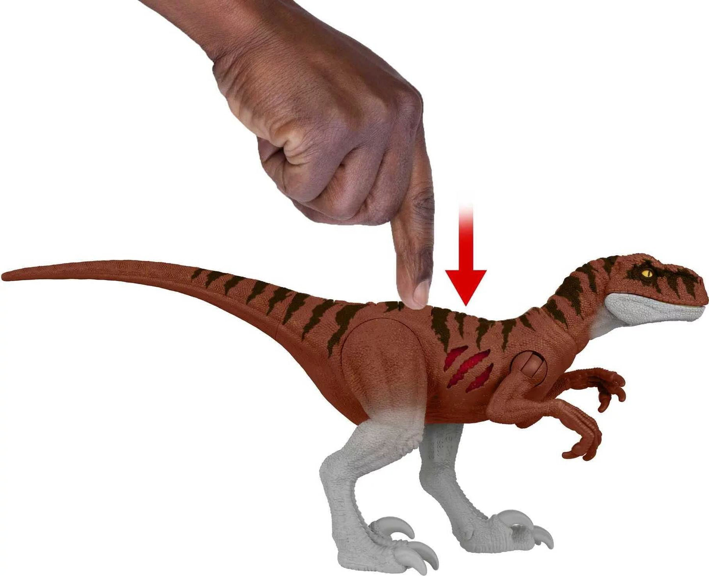 Jurassic World Dominion Extreme Damage Atrociraptor Action Figure – 3in Posable with Double-Sided Damage