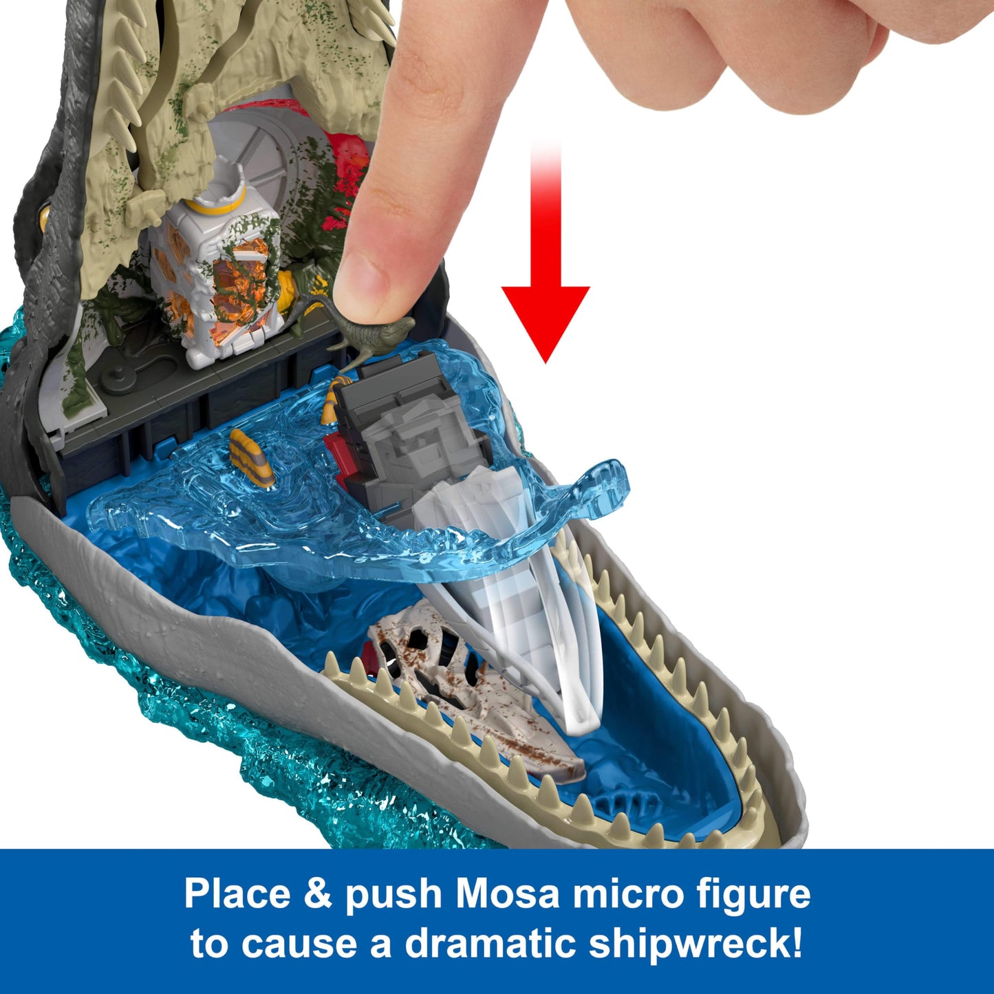Jurassic World Rebirth Mosasaurus Deluxe Playset | 7 Sounds, 7 Features, 6 Micro Figures