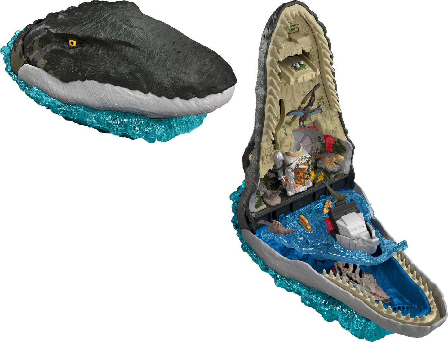 Jurassic World Rebirth Mosasaurus Deluxe Playset | 7 Sounds, 7 Features, 6 Micro Figures