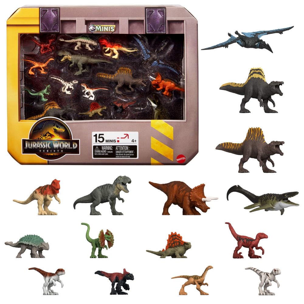 Jurassic World Rebirth: 15-Pack Mini Dinosaurs – Collectible Set