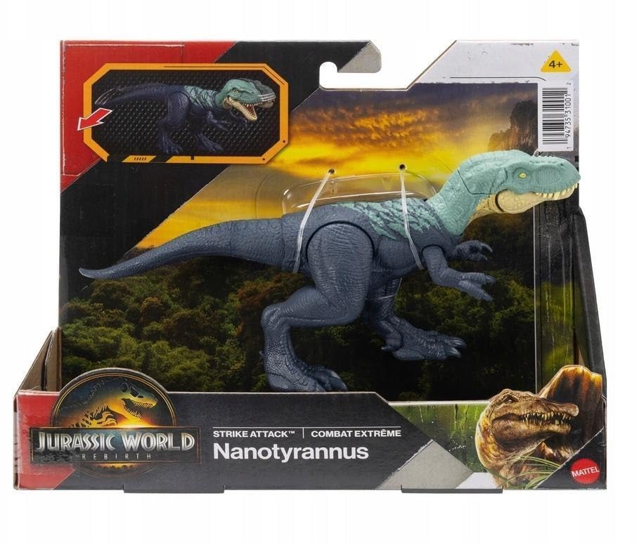 Jurassic World Rebirth Strike Attack Nanotyrannus Dinosaur Toy – Single Strike Action Figure