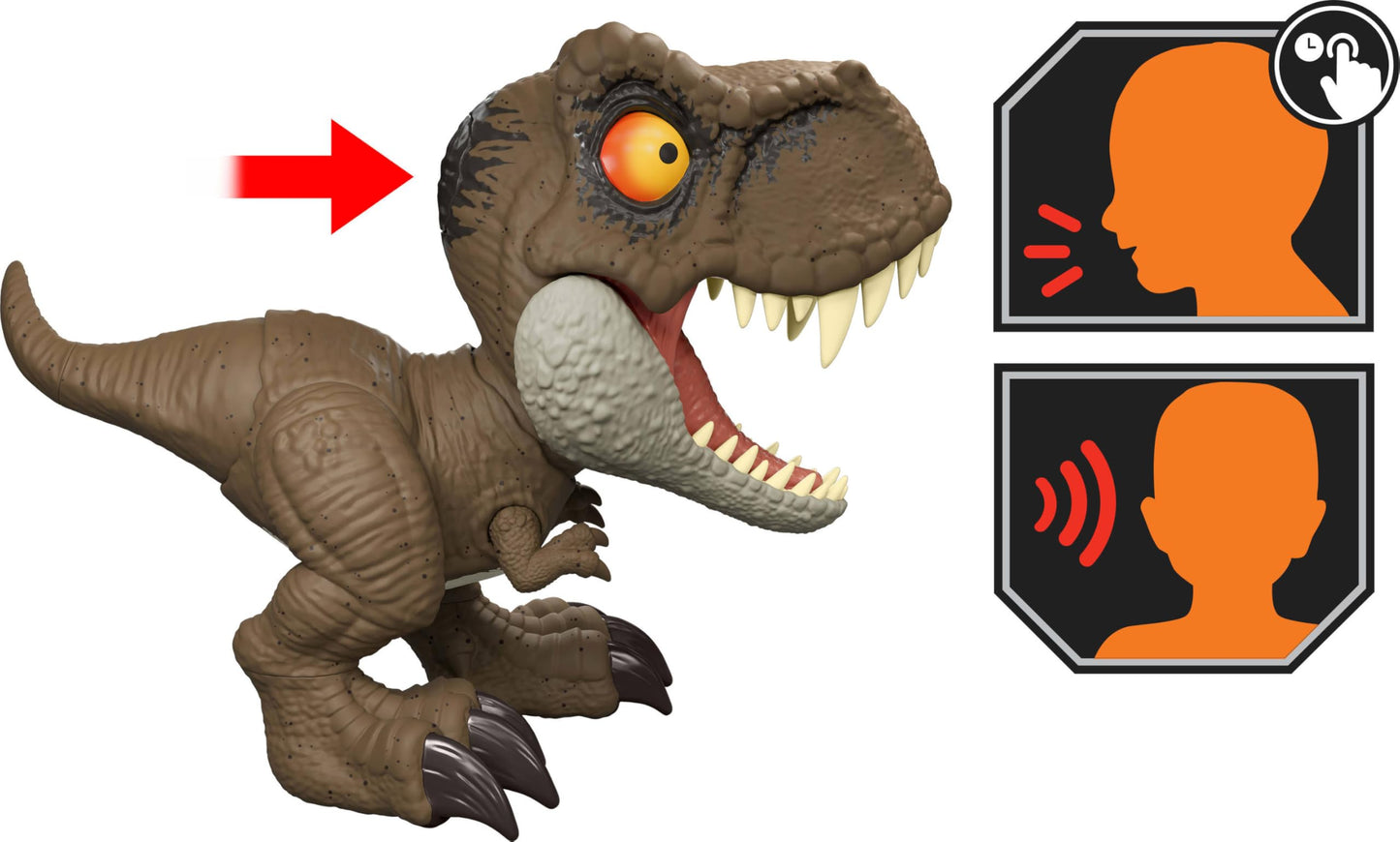 Jurassic World Roar Command T-Rex Toy – Record & Play Dino Speak, Tail Attack
