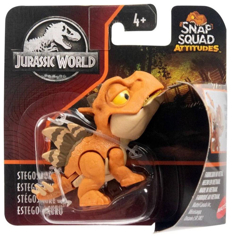 Jurassic World Snap Squad Attitudes – 4 Figure Set (T-Rex, Spinosaurus, Mosasaurus, Stegosaurus) GXW58-956C