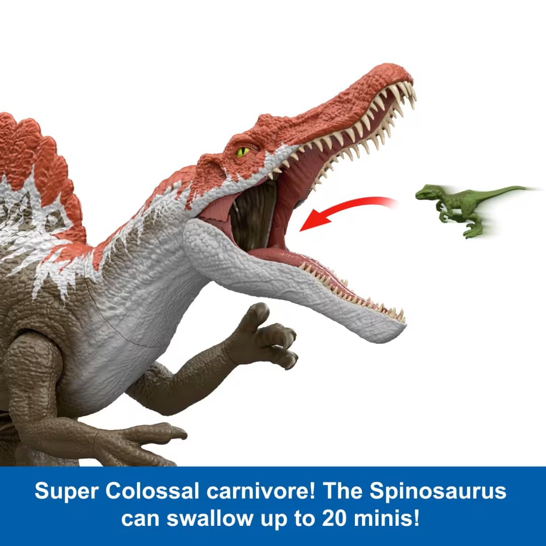 Jurassic World Super Colossal Spinosaurus Figure – 36-Inch Giant with Interactive Stomach & Minis