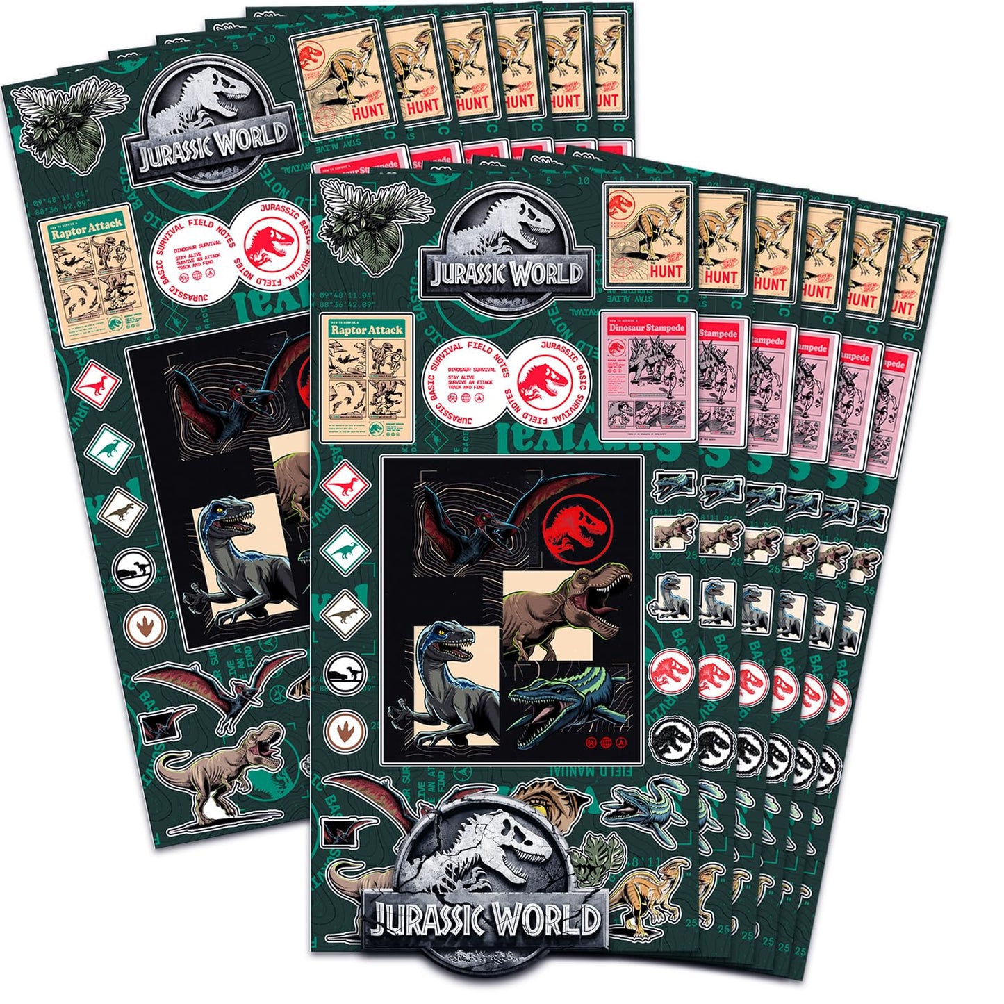 Jurassic World 12-Pack Sticker Sheets – Kids Birthday Party Favors