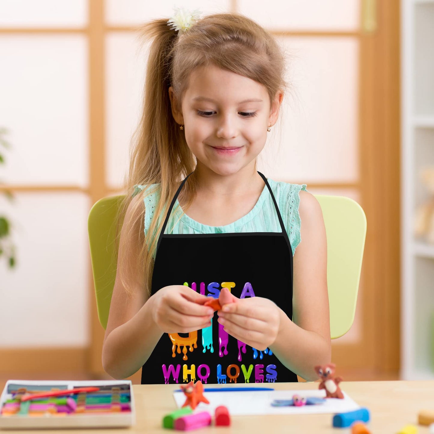 Just A Girl Who Loves Slime Apron for Girls | Waterproof & Easy-Care