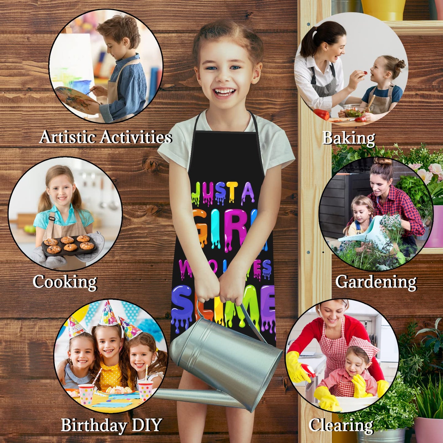 Just A Girl Who Loves Slime Apron for Girls | Waterproof & Easy-Care