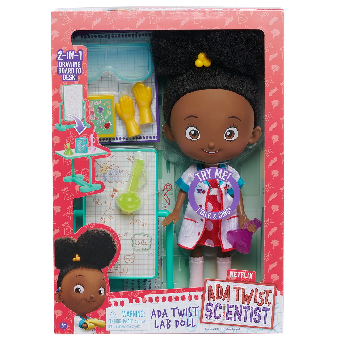 Just Play Ada Twist Lab Doll – 12.5-Inch Award-Winning Interactive Scientist with Lab Accessories