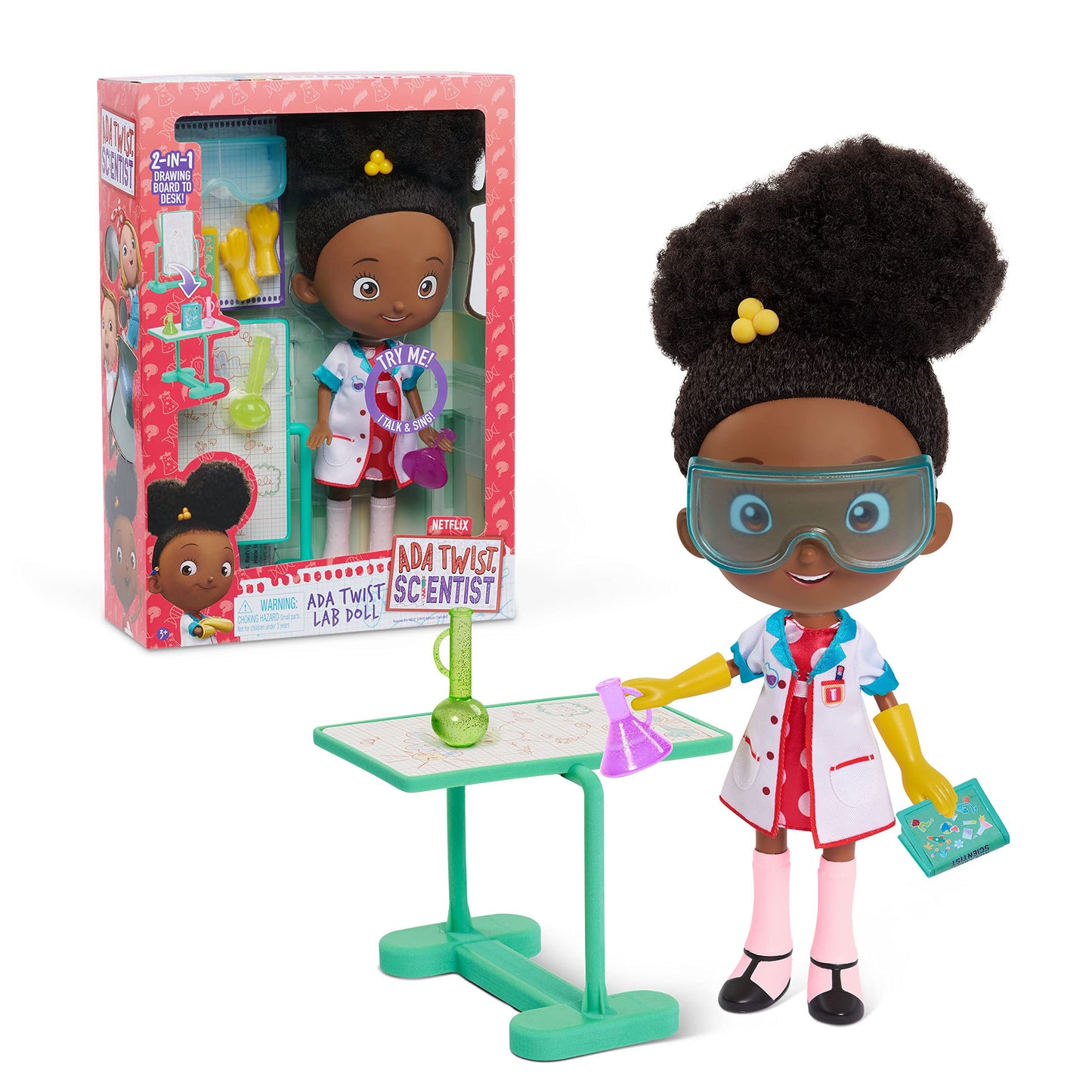 Just Play Ada Twist Lab Doll – 12.5-Inch Award-Winning Interactive Scientist with Lab Accessories