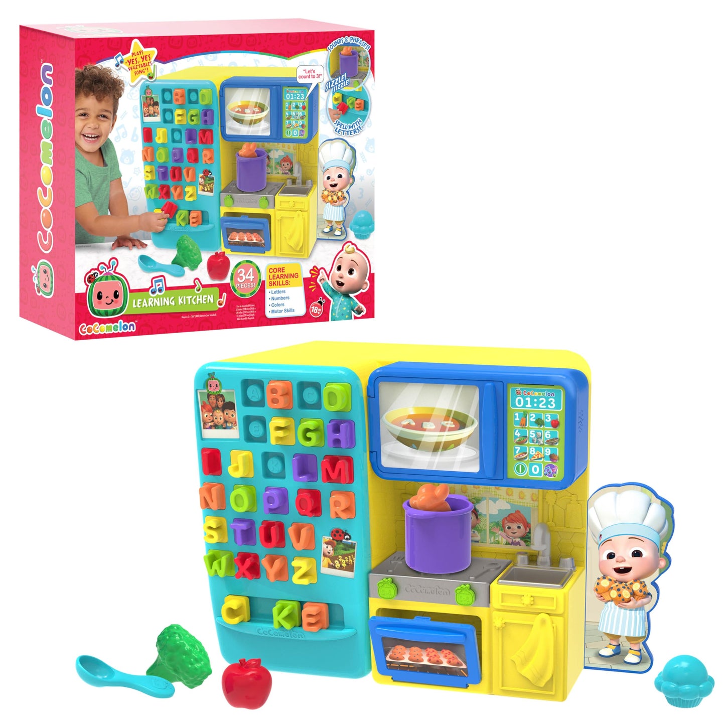 Just Play CoComelon Learning Kitchen – 34-Piece Interactive Playset for Toddlers