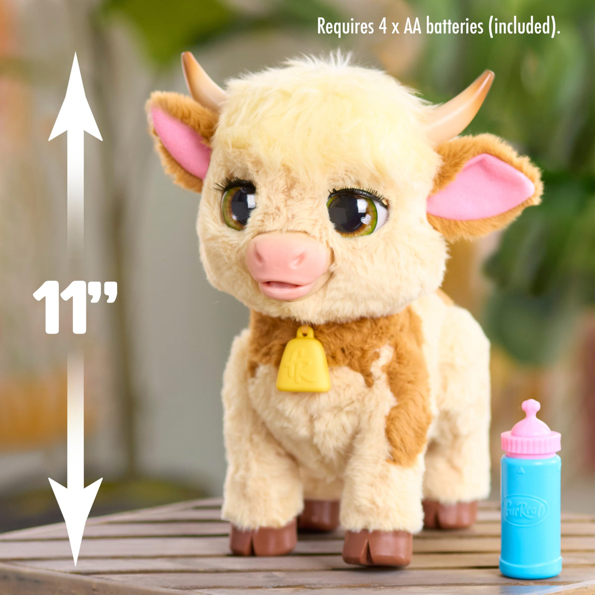 Just Play FurReal Maggie The Feed & Follow Cow — 11-Inch Interactive Highland Mini Cow
