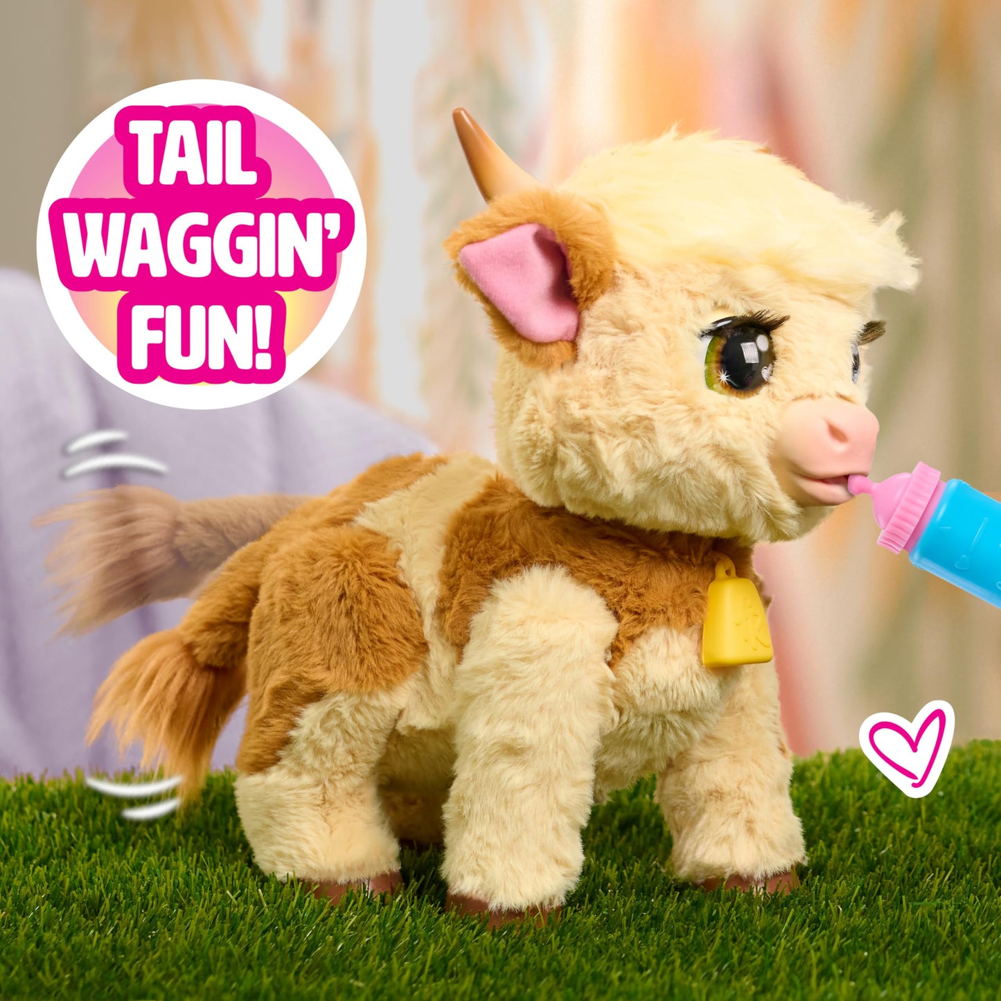 Just Play FurReal Maggie The Feed & Follow Cow — 11-Inch Interactive Highland Mini Cow