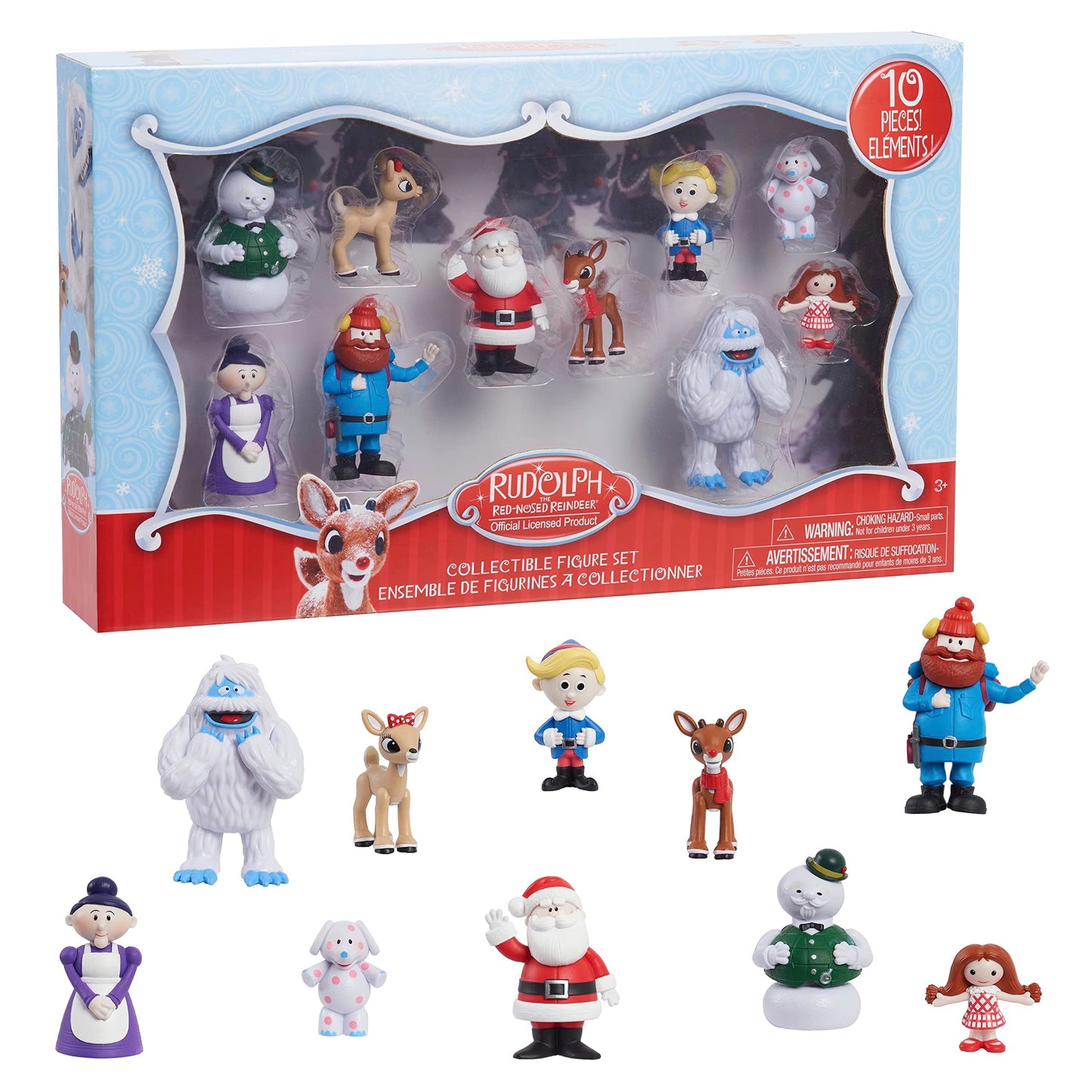 Just Play Rudolph The Red-Nosed Reindeer® 10-Piece Figure Set – 3.5-Inch Holiday Toys for Ages 3+