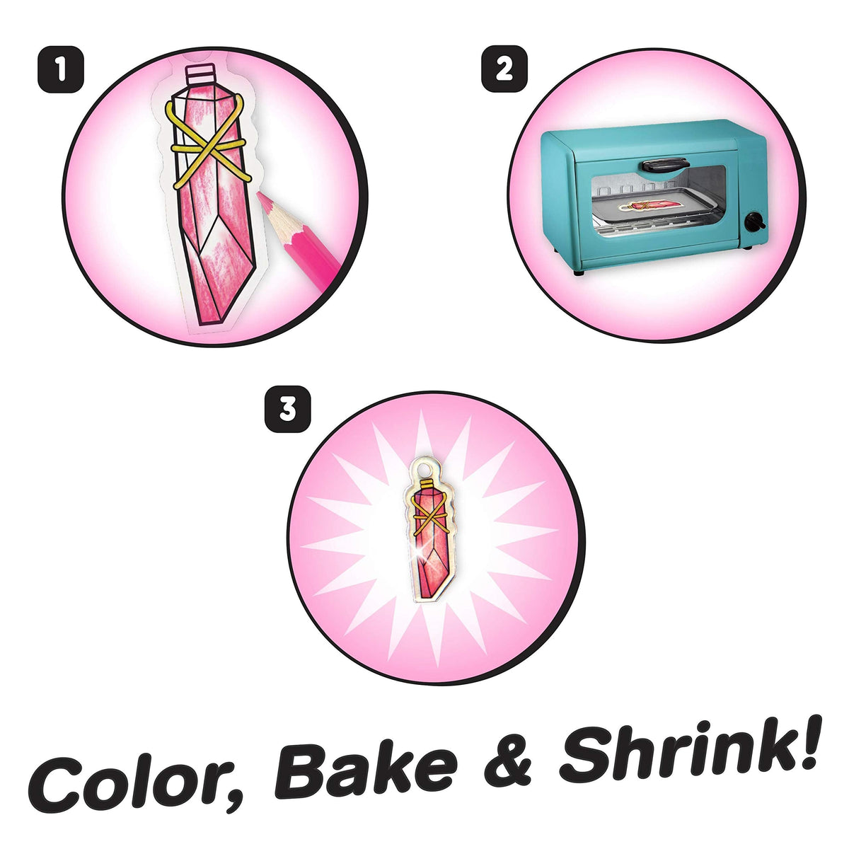 Just Play Shrinky Dinks 68-Piece Jewelry Kit – Beads, Earrings & Barrettes