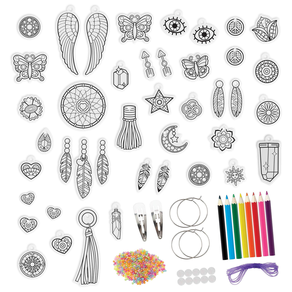 Just Play Shrinky Dinks 68-Piece Jewelry Kit – Beads, Earrings & Barrettes