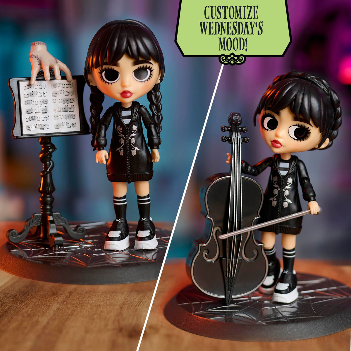 Just Play Wednesday Deluxe 6-Inch Articulated Figure – 11-Piece Set with Interchangeable Faces