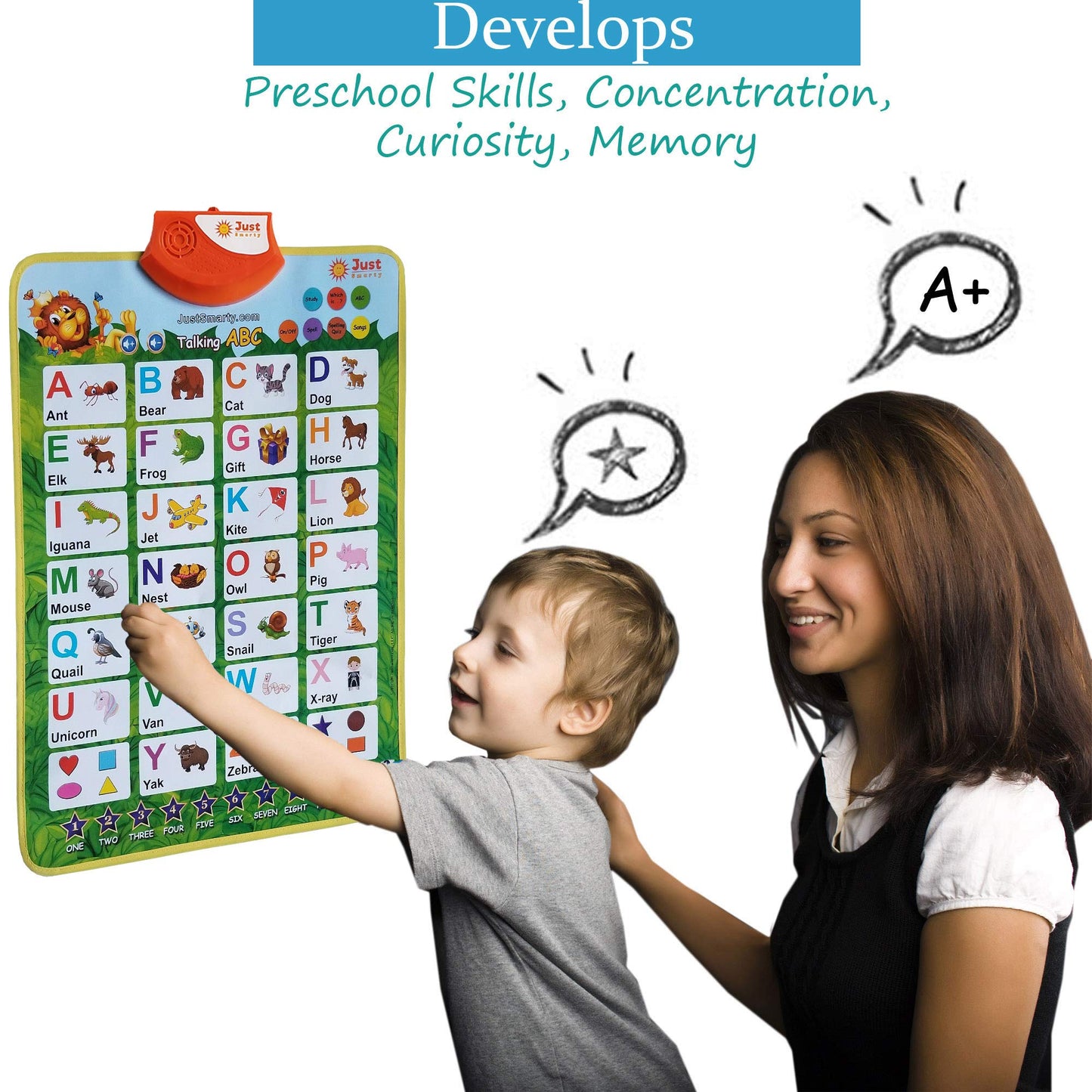 Just Smarty Interactive Alphabet Poster for Toddlers — Learning & Music Toys (2+)